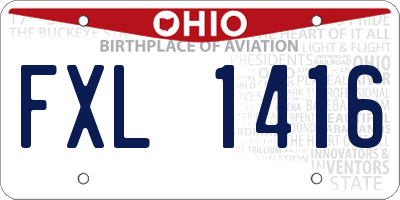 OH license plate FXL1416