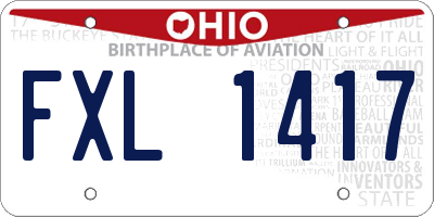 OH license plate FXL1417