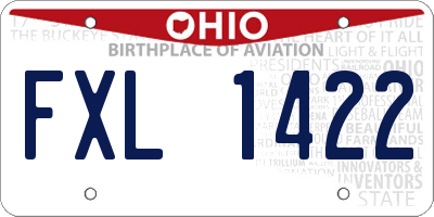 OH license plate FXL1422