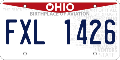 OH license plate FXL1426