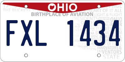 OH license plate FXL1434