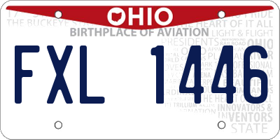 OH license plate FXL1446