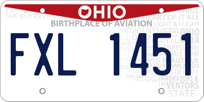 OH license plate FXL1451