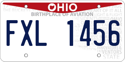OH license plate FXL1456