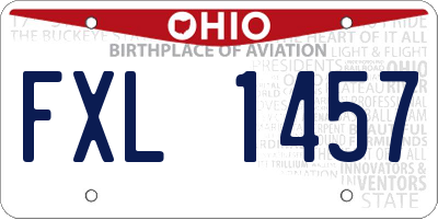 OH license plate FXL1457