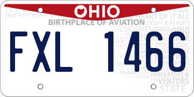 OH license plate FXL1466