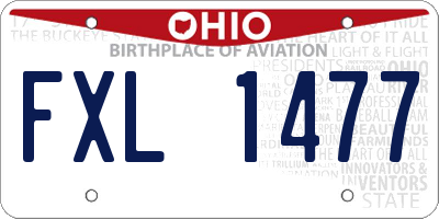 OH license plate FXL1477