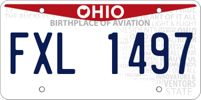 OH license plate FXL1497