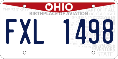 OH license plate FXL1498