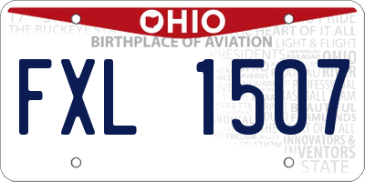 OH license plate FXL1507