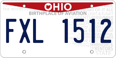 OH license plate FXL1512