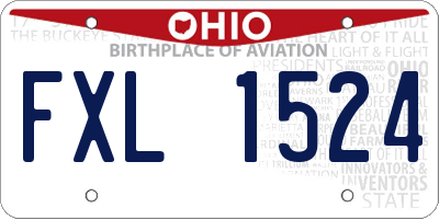 OH license plate FXL1524