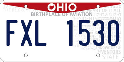 OH license plate FXL1530