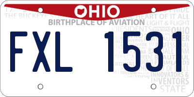 OH license plate FXL1531