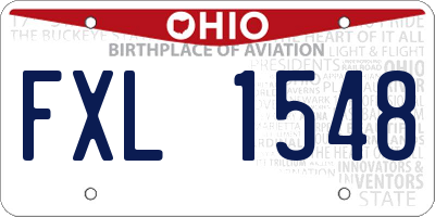 OH license plate FXL1548