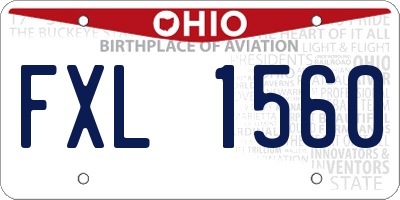 OH license plate FXL1560