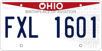 OH license plate FXL1601
