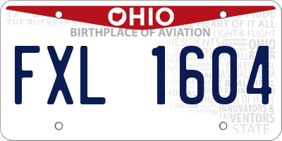 OH license plate FXL1604