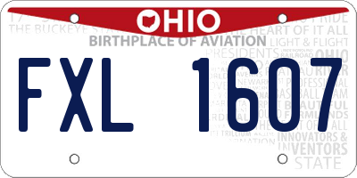 OH license plate FXL1607
