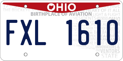 OH license plate FXL1610