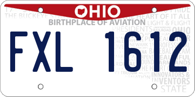 OH license plate FXL1612