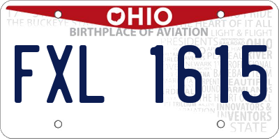 OH license plate FXL1615