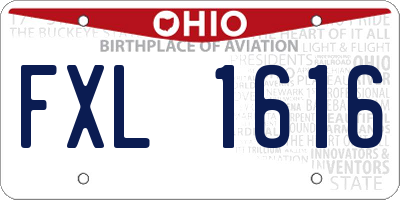 OH license plate FXL1616