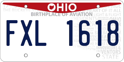 OH license plate FXL1618