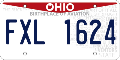 OH license plate FXL1624