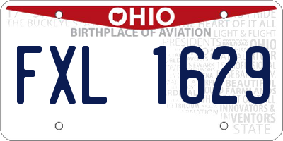 OH license plate FXL1629