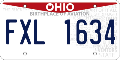 OH license plate FXL1634