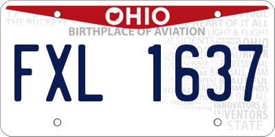 OH license plate FXL1637