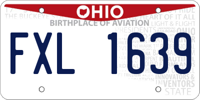 OH license plate FXL1639