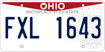 OH license plate FXL1643