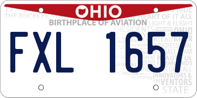 OH license plate FXL1657
