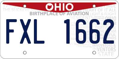OH license plate FXL1662