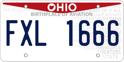 OH license plate FXL1666