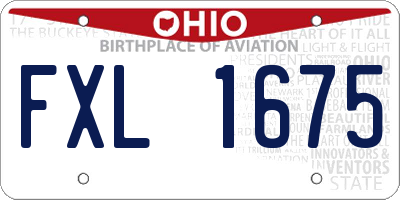 OH license plate FXL1675