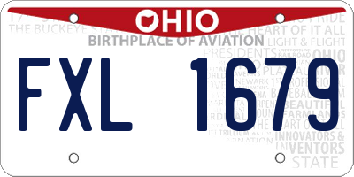 OH license plate FXL1679