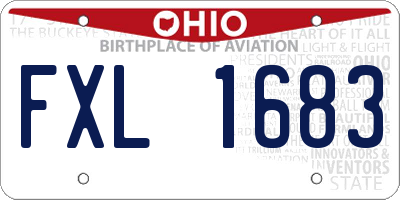 OH license plate FXL1683