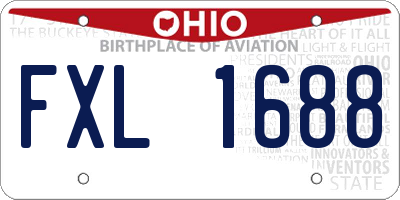 OH license plate FXL1688