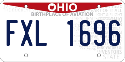 OH license plate FXL1696