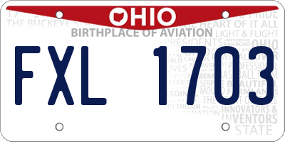 OH license plate FXL1703