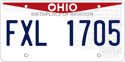 OH license plate FXL1705