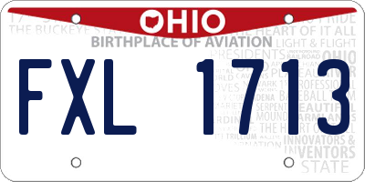 OH license plate FXL1713