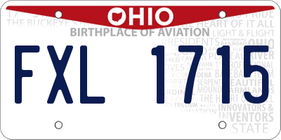 OH license plate FXL1715