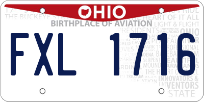 OH license plate FXL1716
