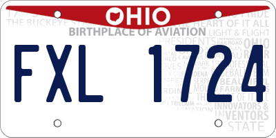 OH license plate FXL1724