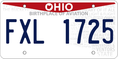 OH license plate FXL1725