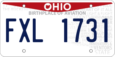 OH license plate FXL1731